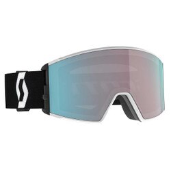 Scott React Goggle in Team White Black with Enhancer Aqua Chrome